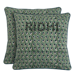 Housse de coussin décorative Ridhi New Floral 100% coton pour salon chic bohème, intérieur/extérieur - Product Image 2