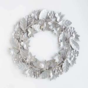 Luxury Metal Floral <b>Wall</b> Art Wreath Decorative Flower <b>Leaf</b> <b>Wall</b> Hanging Home Living Room Accent <b>Decor</b> Piece - Product Image 4