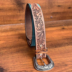 Vente en gros 2025 Ceinture en cuir suédé usiné à la main pour hommes et femmes Premium Boot Stitch Boucle réglable en alliage 100% Ceintures en cuir véritable - Product Image 4