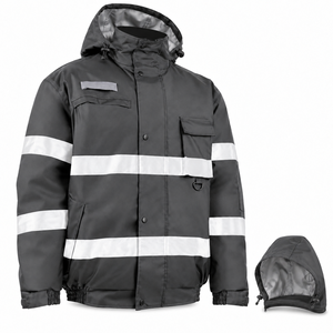 Chaqueta de Trabajo Reflectante Personalizada, Uniforme de Invierno para Construcción, Forro Polar, Mangas Acolchadas, Ropa de Trabajo para Exteriores - Product Image 2