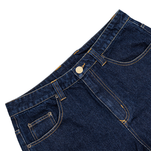 Jean décontracté bleu vintage coupe droite délavé pour homme style streetwear - Product Image 4