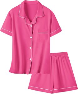 2 Pieces Set Home Wear Sleep Pajama <b>for</b> Women Short Sleeves100% Combed Cotton Fabric Breathable Girls <b>Summer</b> <b>Pyjama</b> Night Wear - Product Image 3