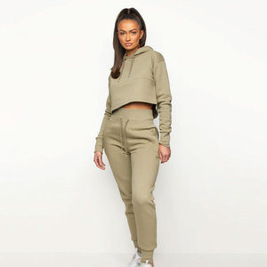 Tone Color 2 Piece Winter Streetwear Zipper <b>Jogger</b> Sweatshirt Sweatpants Tracksuit for <b>Women</b> Breathable and <b>Lined</b> Design - Product Image 2