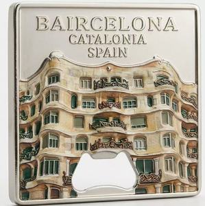 Abridor de Botellas de Cerveza 3D de Barcelona, de Hierro Niquelado con Esmalte Suave, para Recuerdos Turísticos - Product Image 2