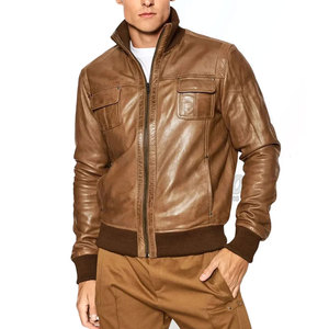Wholesale Plus Size <b>Leather</b> <b>Jacket</b> Outdoor Use <b>Leather</b> <b>Jacket</b> Stand Collar Men <b>Leather</b> <b>Jackets</b> - Product Image 1