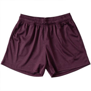 Shorts de sport pour homme en maille respirante de couleur unie, taille élastique, longueur mi-cuisse, en polyester tricoté, décontractés pour l'entraînement - Product Image 1