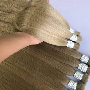 Extensions de cheveux humains bruts en vrac CDYHAIRVN, gris fumé argenté, couleur personnalisée, mélange naturel, double trame, tissage à la main, un seul cheveu - Product Image 2