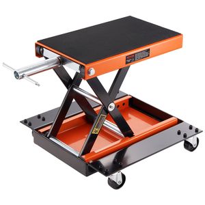Sollevatore per moto da 1100 libbre ATV a forbice Jack per carrelli a manovella con supporto centrale ampio vassoio per bici da strada - Product Image 1