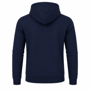 Sudadera con Capucha Azul Marino para Hombre, Corte Ajustado, Tejido de Algodón, Diseño Casual con Bolsillos, Ropa de Otoño - Product Image 2