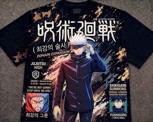 เสื้อยืดแขนสั้นลำลองผู้ชายสไตล์มังงะ ผ้าฝ้าย 100% ป้องกันการเป็นขุย ทรงหลวม พิมพ์ลายตัวอักษรด้วยเทคนิคซิลค์สกรีนด้านหน้า - Product Image 3
