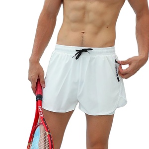 Summer High Stretch High Street Plain Dyed Swimming Shorts Beach Wear Short de bain pour hommes Mesh Lining Board Shorts - Product Image 1