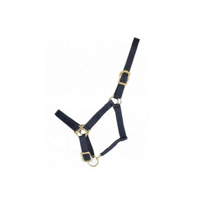 Nylon Horse Halter With Green And Stripes Brass Hardware For <b>Equestrian</b> Use - Product Image 3
