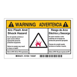 Étiquettes d'avertissement bilingues contre les arcs électriques, autocollants rectangulaires à haute adhérence pour la sécurité électrique - Product Image 2