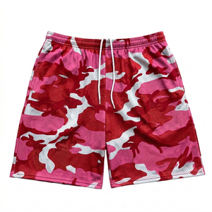 Shorts de basketball en maille tricotée camouflage pour jeunes hommes, personnalisables, en polyester, imprimés par sublimation de haute qualité, 5 pouces, avec cordon de serrage, collection été EEY - Product Image 5