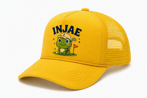 Wholesale Cute Cartoon Frog Golf Trucker Hat Vibrant Yellow Mesh Back High Quality Premium <b>Cap</b> For <b>Women</b> Custom Logo Printed - Product Image 3
