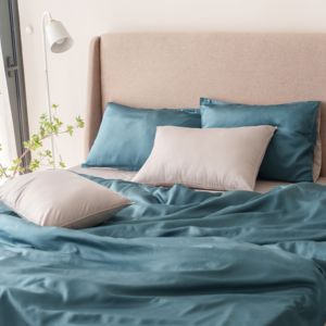 Ensemble de literie en tissu 100% coton de haute qualité 300TC, 4 pièces, literie en coton tissé satiné, doux et respirant, fabrication OEM ODM - Product Image 3