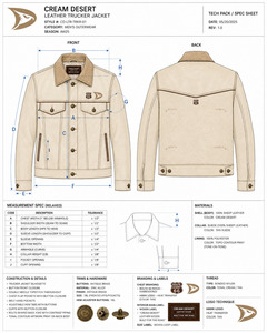 Veste en cuir pour homme Cream Desert, col rabattu, patch brodé Route 66, style décontracté pour l'automne - Product Image 6