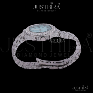 Nuevo Reloj de Lujo para Mujer con Esfera Azul Cielo y Diamantes, Estilo Hip Hop, Regalo Impresionante - Product Image 5