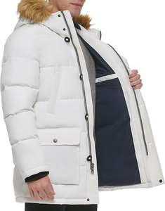 Manteau d'hiver long à capuche Solid Trader Premium, 70% coton, avec une forte protection extérieure, des poches confortables pour les mains, doublure en coton, aspect élégant, style puffer - Product Image 6
