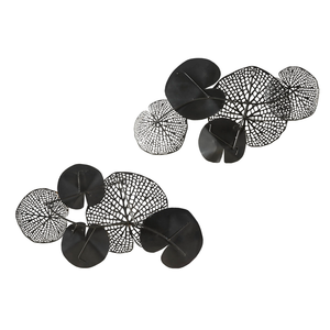 Contemporary Botanical Metal <b>Wall</b> Sculpture Openwork Floral <b>Leaves</b> Accent <b>Decor</b> for Bedroom Living Room Home Interior - Product Image 6