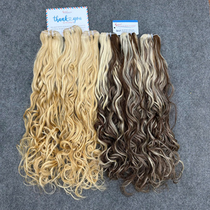 Extensiones de cabello virgen rubio ondulado tipo piano, precio de fábrica de Vietnam, cabello humano, con reflejos populares, extensiones de cabello ondulado natural. - Product Image 1