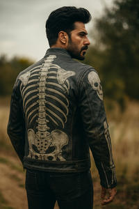 Chaqueta de Cuero para Hombre de Alta Calidad, Diseño Personalizado, con Cuello Alto, Logotipo Frontal, Impermeable y Transpirable para Invierno - Product Image 6