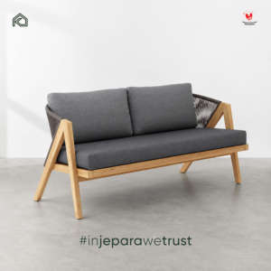Modern Living Room <b>Sofa</b> Solid <b>Wood</b> Rope <b>Frame</b> Upholstered Fabric Couch Luxury Home Hotel Villa Furniture - Product Image 1