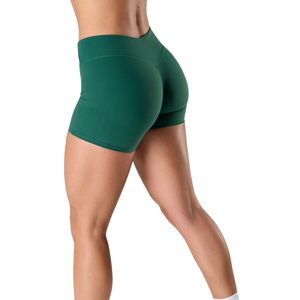 Shorts de compression vertes taille basse pour femmes, extensibles, pour la gym, la course, le yoga, l'entraînement et les activités sportives - Product Image 2