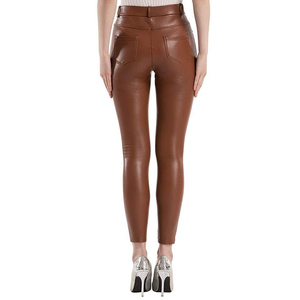 Pantalons en cuir pour femmes sur mesure, style premium, coupe tendance, fabrication OEM ODM pour les marques de labels privés - Product Image 4