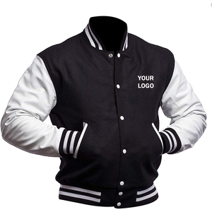 Custom Men's Brown White Varsity <b>Jacket</b> Front Logo Heat Transfer Printing Casual PU Material Regular Fit Autumn Wear - Product Image 4