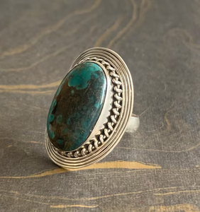 Anillo Tradicional Estilo Navajo, Plata de Ley 925, Turquesa Ovalada, Anillo de Compromiso Vintage con Piedra Solitaria - Product Image 2
