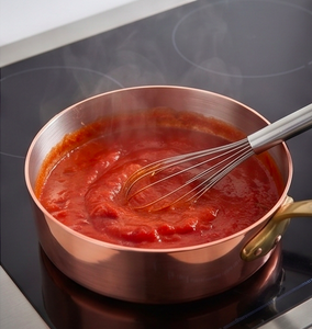 Heavy Copper Sauce <b>Pan</b> With Stainless Steel Lid Minimalist Design Durable Metal Cookware For Gas <b>And</b> Induction Stoves Use - Product Image 5