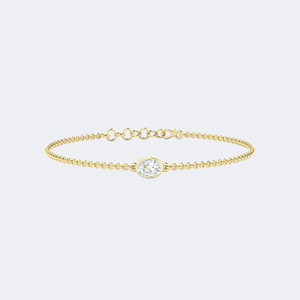 0.50CTW Oval Bezel-Set Diamond Station <b>Bracelet</b> - Product Image 2