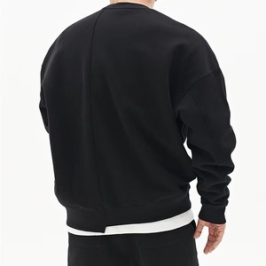 Sweat-shirt pour homme, broderie personnalisée en relief, coton uni, unisexe, surdimensionné, col rond, sweat-shirt épais - Product Image 4