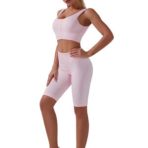 Conjunto de Shorts y Sujetador Deportivo para Yoga, Ropa Deportiva para Mujer, Venta al por Mayor, Conjuntos de Ropa para Gimnasio, Trajes Deportivos BY HI - Product Image 5