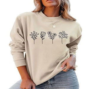 Wholesale High Quality Custom Breathable Eco-Friendly Waterproof Lined Front Logo Knitted Women's Sweatshirt - Product Image 2