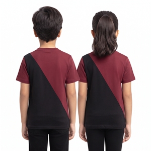 Camiseta de Cuello en V de Dos Tonos para Niños, Unisex, de la Mejor Calidad, Manga Corta, Estilo Casual, Color Block, Ropa Infantil - Product Image 6