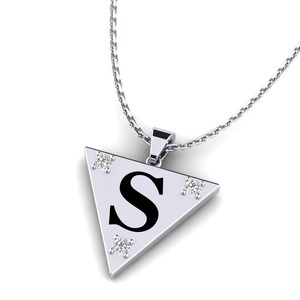 Colgante de Lujo con Letra S, Moissanita + Plata 925 con Cristal, Joyería de Moda Unisex, Amuleto para Regalo - Product Image 3
