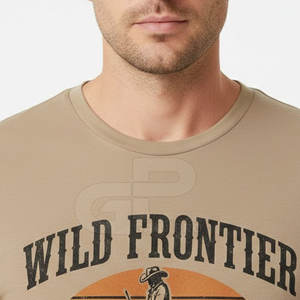 T-shirt homme slim fit à manches courtes, style western, en coton tendance, pour la gym et la mode décontractée. - Product Image 6