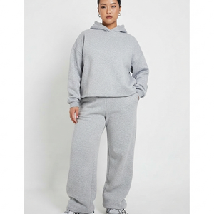 Customizable 2026 Women's Oversized Casual Tracksuit Thick <b>Long</b> Sleeve <b>Sweatshirt</b> Set Back Print Relaxed Fit Loungewear Set - Product Image 4