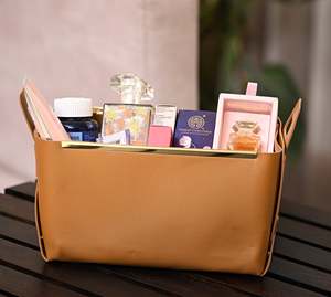 Organizador rectangular de cuero con asa para libros/accesorios, ideal para la oficina, escritorio o estantería, precio al por mayor. - Product Image 5