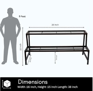 Soporte de Metal Resistente de 2 Niveles para Macetas, para Interiores y Exteriores, Estante para Macetas de Balcón, Soporte Escalonado para Plantas de Jardín - Product Image 2