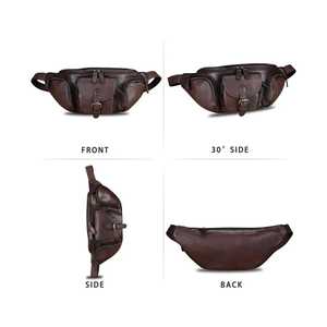 Elegante Riñonera con Aspecto de Cuero, Cinturón Ajustable, Múltiples Bolsillos, Bolsa Cruzada Utilitaria para Viajes al Aire Libre, Correr y Senderismo - Product Image 2