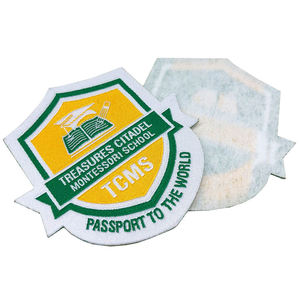 Custom Laser Cutting High Quality Chenille Eco-Friendly Patches Iron-On Woven Badges Heart Flower Sequins for School Uniforms - Product Image 3