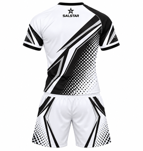 Ensemble maillot et short de sport sublimé tendance pour hommes, noir et blanc, respirant, uniforme de rugby, kit d'équipe de club, logo des sponsors - Product Image 4