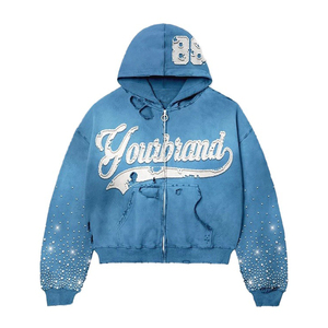 Sudadera con Capucha Premium para Hombre, Estilo Acid Wash, Gruesa, Desgastada, Estilo Urbano, Ecológica, Impermeable, Talla Grande - Product Image 1