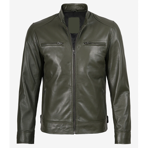 2026 OEM New Arrival Original Olive Green Cowhide Leather <b>Jacket</b> For Men's 100%High Quality Low MOQ Winter Fashion <b>Heated</b> <b>Jacket</b> - Product Image 5