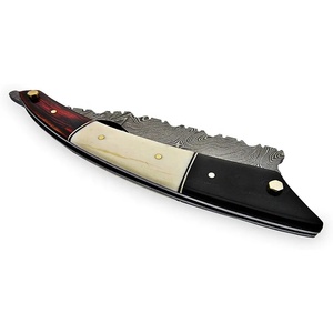 Jexmoo DIY OEM Navaja de Afeitar Recta Tradicional de Acero de Damasco Hecha a Mano de 7 Pulgadas con Funda de Cuero para Barberos, 14 Días de Garantía, 1 Cuchilla de Regalo - Product Image 2