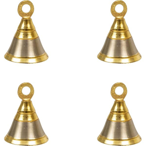 Handcrafted Pure <b>Brass</b> Two-Tone Pooja <b>Bell</b> Morpankh Design Traditional Gold Silver Polish Prayer Home Temple IMPERIAL <b>BRASS</b> - Product Image 6