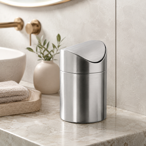 Mini Bote de Basura de Acero Inoxidable con Tapa Abatible, Cubo de Basura Moderno para Baño, Cocina o Mesa - Product Image 3